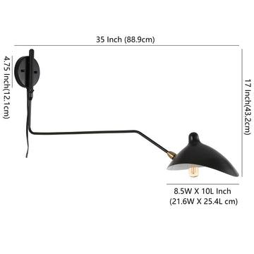 Frank 35" Iron Retro Swing LED Wall Sconce - JONATHAN Y